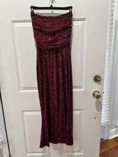 Lulus Long Formal/Prom Dress Size XS Sequin Lace Up Criss Cross Back