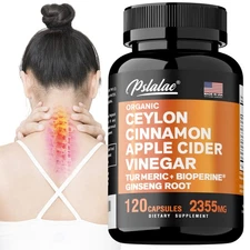Ceylon Cinnamon, Apple Cider Vinegar - Ginseng,Turmeric,Bioperine - Joint Health
