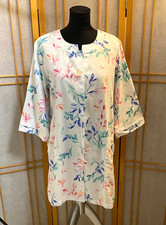 WOMEN'S MISS ELAINE FLORAL COTTON ROBE HOUSE COAT LOUNGE DRESS SNAP FRONT-SZ PL