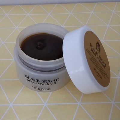 SKIN FOOD Black Sugar Mask Wash Off 20g Face Scrub Peeling Koreanische Hautpf...