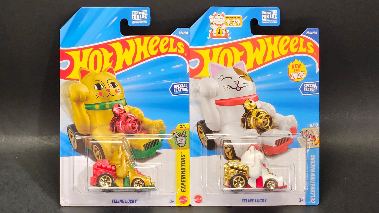 Hot Wheels Feline Lucky Lot of 2 Mainline Gold & White 2025 2026 +++++++++++++++