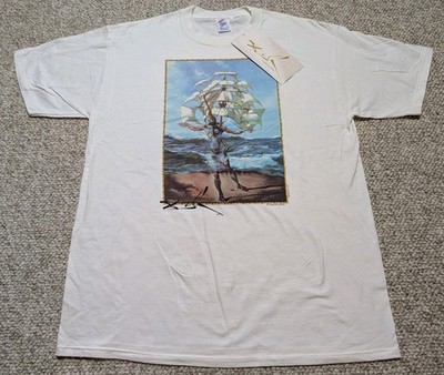 Vintage Salvador Dali The Ship T Shirt Men s L Museum 90s Surreal Rare Deadstock
