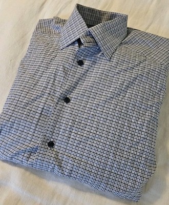 Eton Contemporary Fit Casual Dress Shirt Mens Size 38/15 (Small) Micro Check 