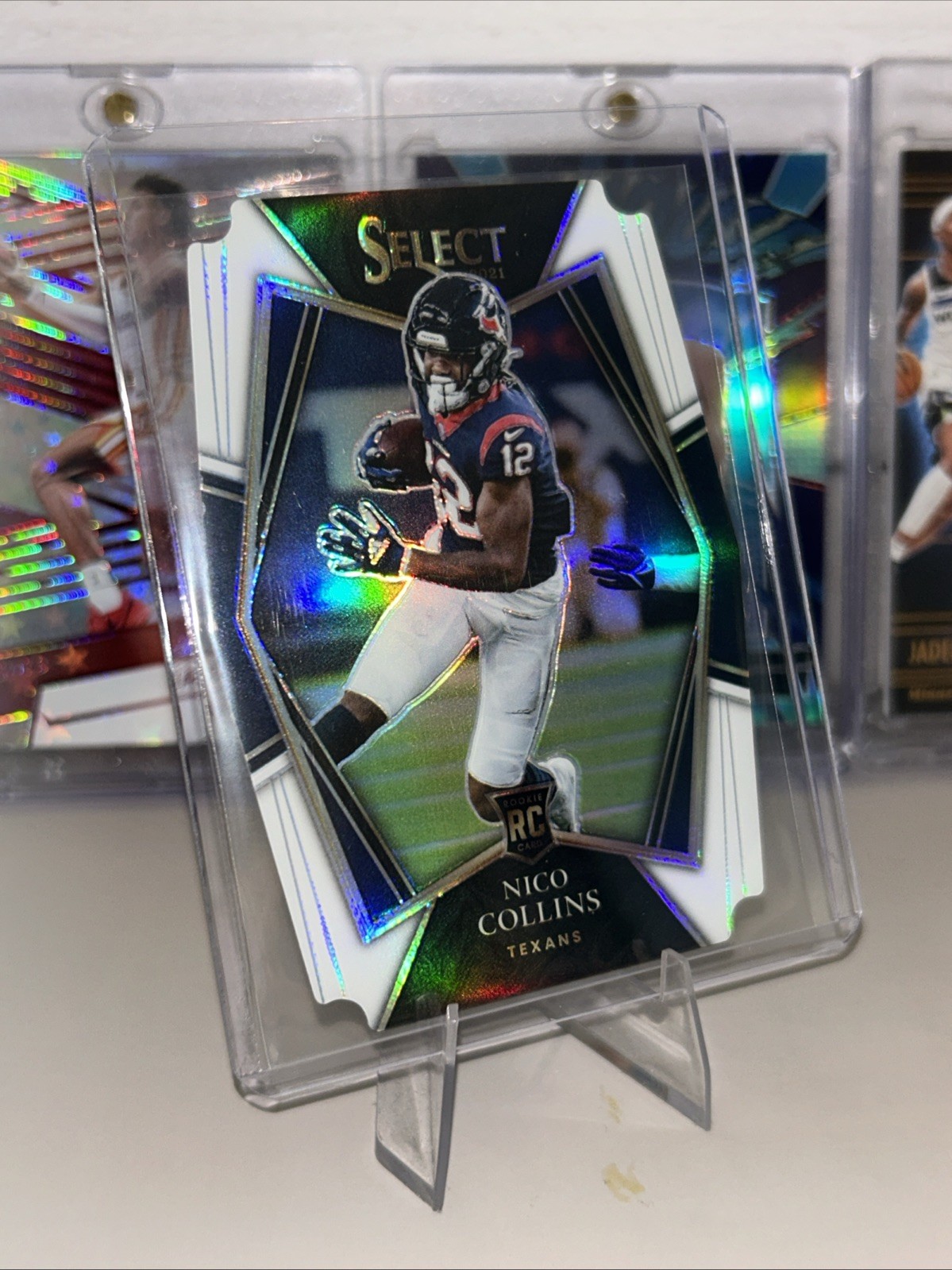 Nico Collins RC 2021 Panini Select #169 White Prizm Die Cut #/99 Texans Rookie