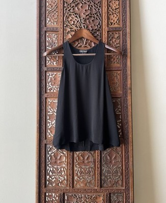 Tom Ford Black Silk Scoop Neck Trapeze Swing Tank Top Shell EU 38 Italy