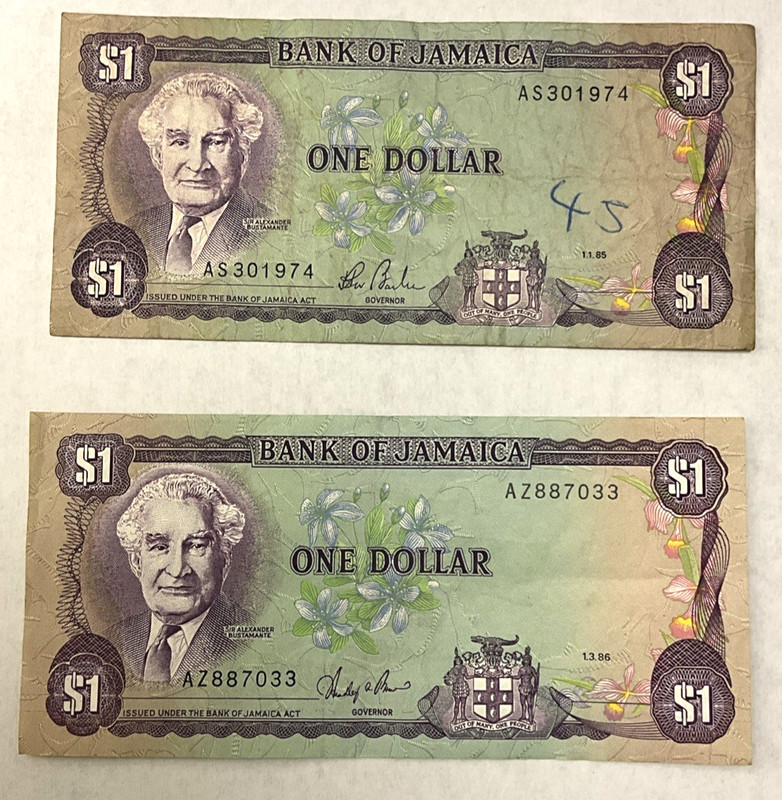 Bank of Jamaica One Dollar Circulated Banknote