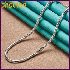 SHSTONE 925 Sterling Silver 3mm 16-30 Inch Snake Chain Necklace For Women Man