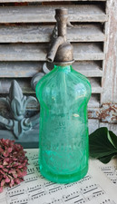 ANCIEN SIPHON EAU DE SELTZ ABSINTHE FORME MARQUISE VERT MONTLUCON ALLIER