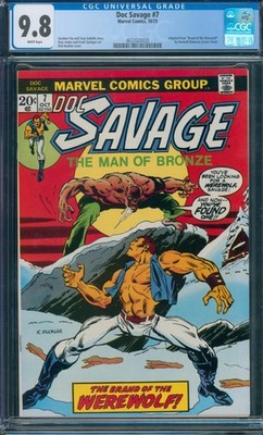 Doc Savage #7   CGC 9.8 White Pages   Werewolf Cover! Marvel Comic 1973