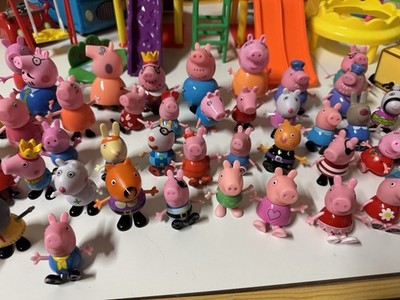 Huge Peppa Pig Lot Figures House Playground Bus Ferris Wheel Vehicles Bundle 30+