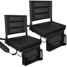 Stadium Seats with Back Support,Bleacher Chairs with Cushion, Portable Foldin...