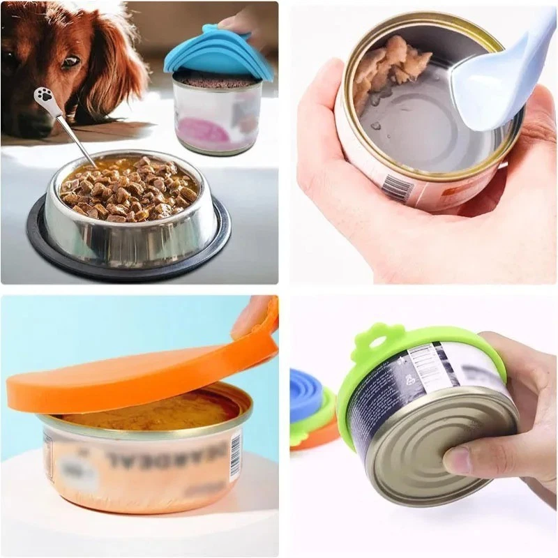 Cubre latas de comida para mascotas tapas universales sin BPA y lavavajillas lata de comida para perros y gatos Foto 3 de 4