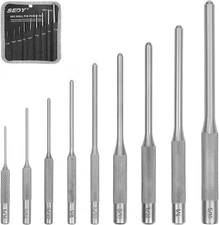 9-Piece Roll Pin Punch Set - Fast Pin Removal - Durable Steel & Construction