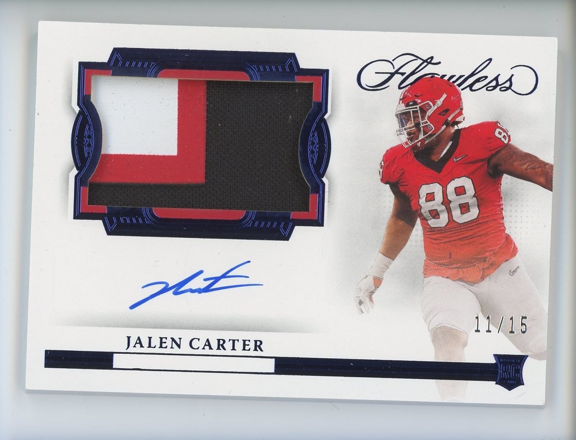 Jalen Carter Panini Flawless Collegiate Flawless Rookie Patch Autograph Horizontal #RPAHJAC Base