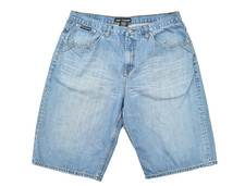 Rocawear Men Denim Jean Shorts Sz 40 Blue Light Wash Baggy Loose Fit Hip Hop Y2K