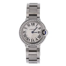 Cartier Ballon Bleu de Cartier Quartz Watch Stainless Steel with Diamond Bezel