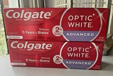 Lot of 2 Colgate Optic White Advanced Hydrogen Whitening Toothpaste 3.2 oz ~ NEW
