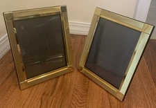 Vintage MCM Solid Brass  Lacquer Coated Picture Frames Fit 8"x10" Photos
