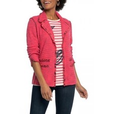 NIC ZOE Linen Cotton Mix Knit Pink Space Dye Cardigan Jacket Womens Size Medium