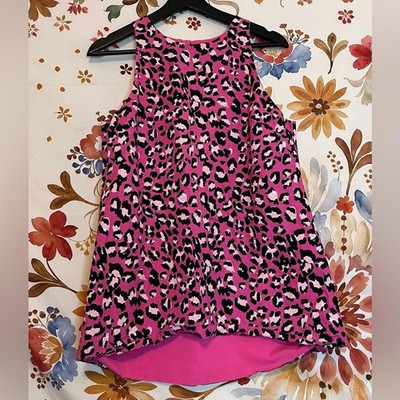 Tyler Boe S Y2K Coded Gaudy Hot Pink Black Leopard Linen Cotton Tunic Mean Girls