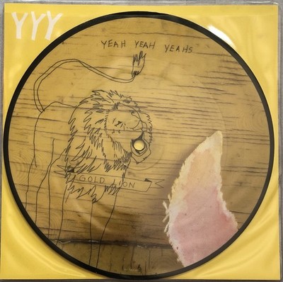 YEAH YEAH YEAHS Gold Lion import 7  Vinyl Picture Disc Insert Karen O alt rock