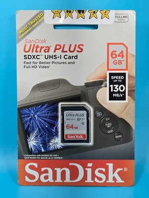 SanDisk - Ultra PLUS 64GB SDXC UHS-I Memory Card