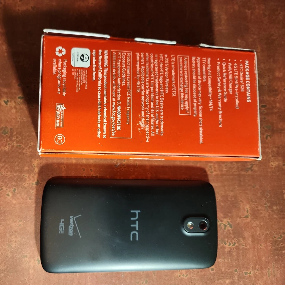 Never used. New HTC 526 Desire 8GB 4G LTE 8MP Verizon Android Black phone - Image 2 of 2