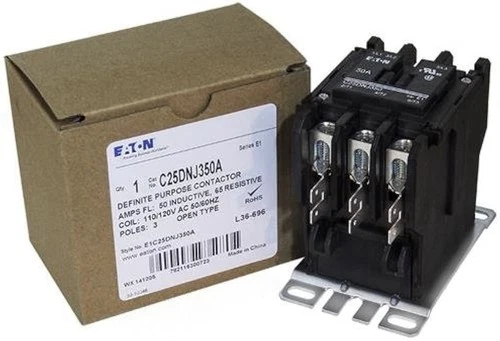 C25DNJ350A Eaton / Cutler Hammer Contactor - 50 Amp  3 Pole  110/120V Coil