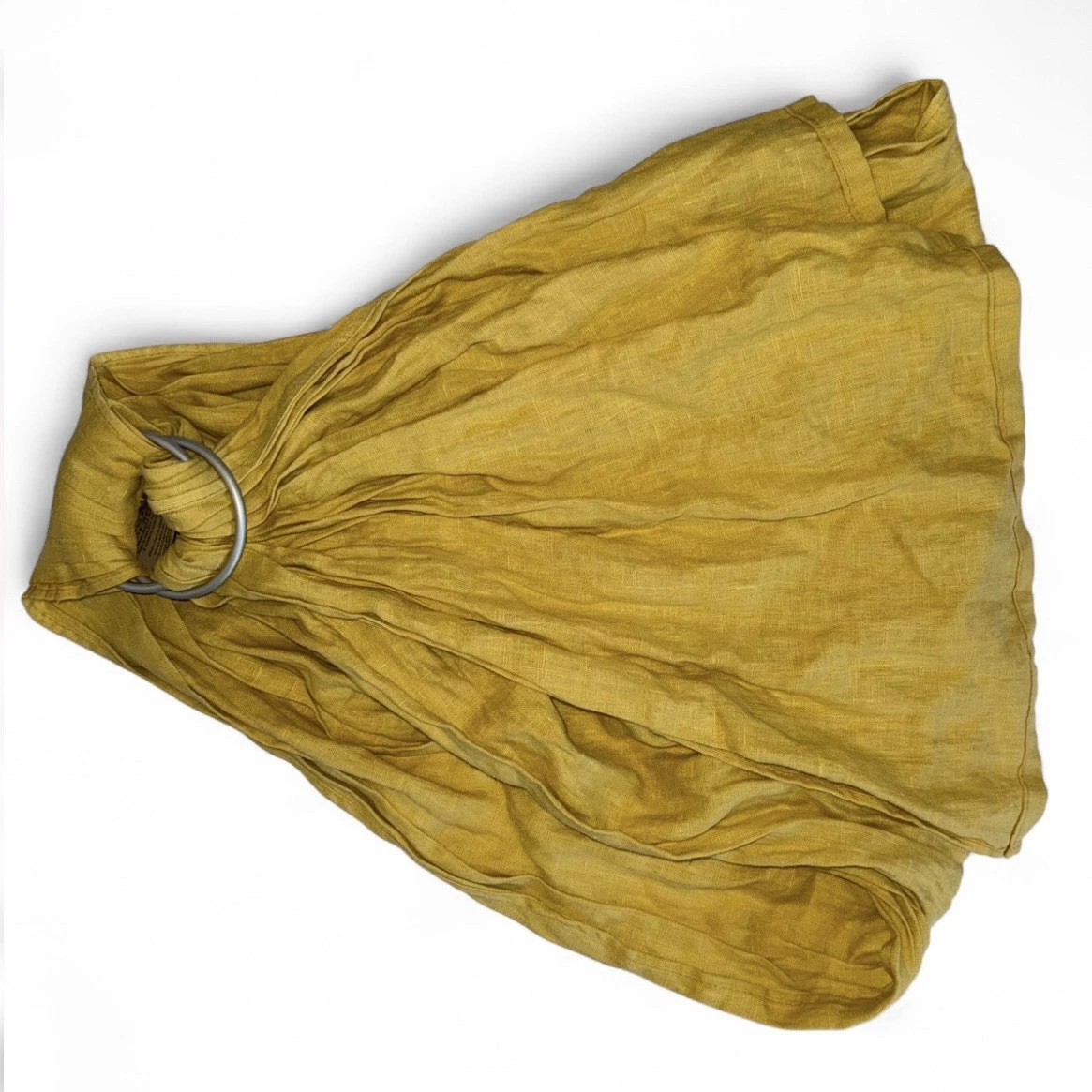 Bibetts Linen Ring Sling Baby Carrier Yellow S M Adjustable Natural Babywear