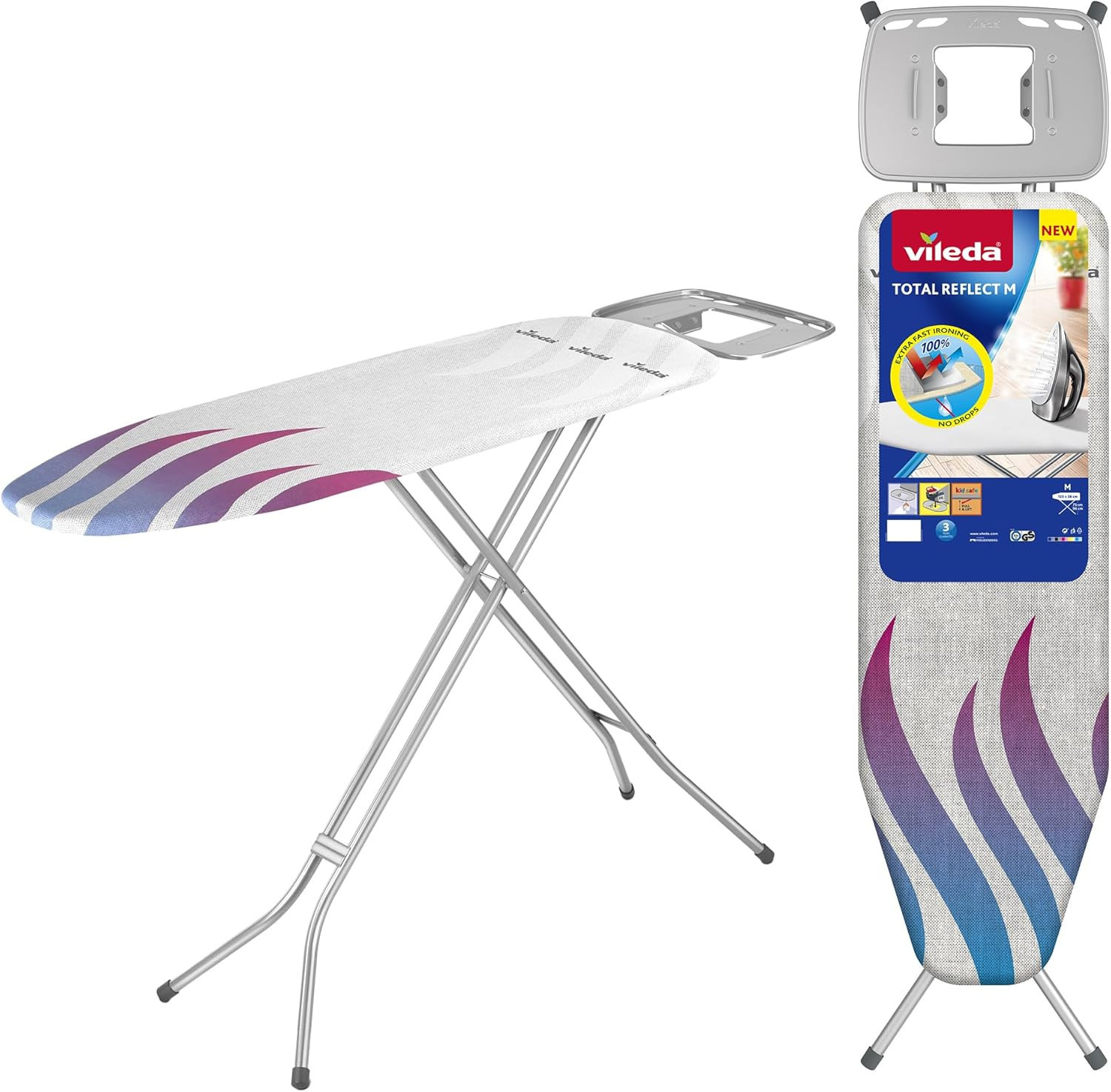 Asse Da Stiro  Total Reflect M Con Funzione Stiro Veloce & Salva Gocce, Poggiafe