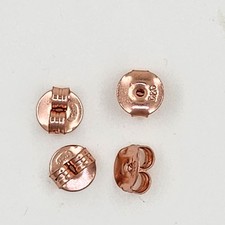 14k Rose Gold Plated 6.3mm Earring Backs 4pcs Heavy Secure for Stud Earrings