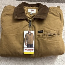 Wrangler Canvas Work Jacket Small Quilted Lining Corduroy Collar New With Tags