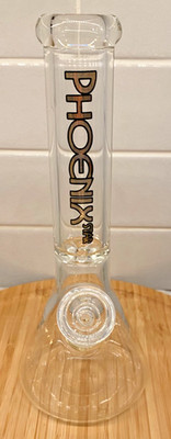 Beaker Bong 10''w/ Geometric ICE Pinch 5mm Thick PHOENIX STAR 14mm bowl Base 3.5''
