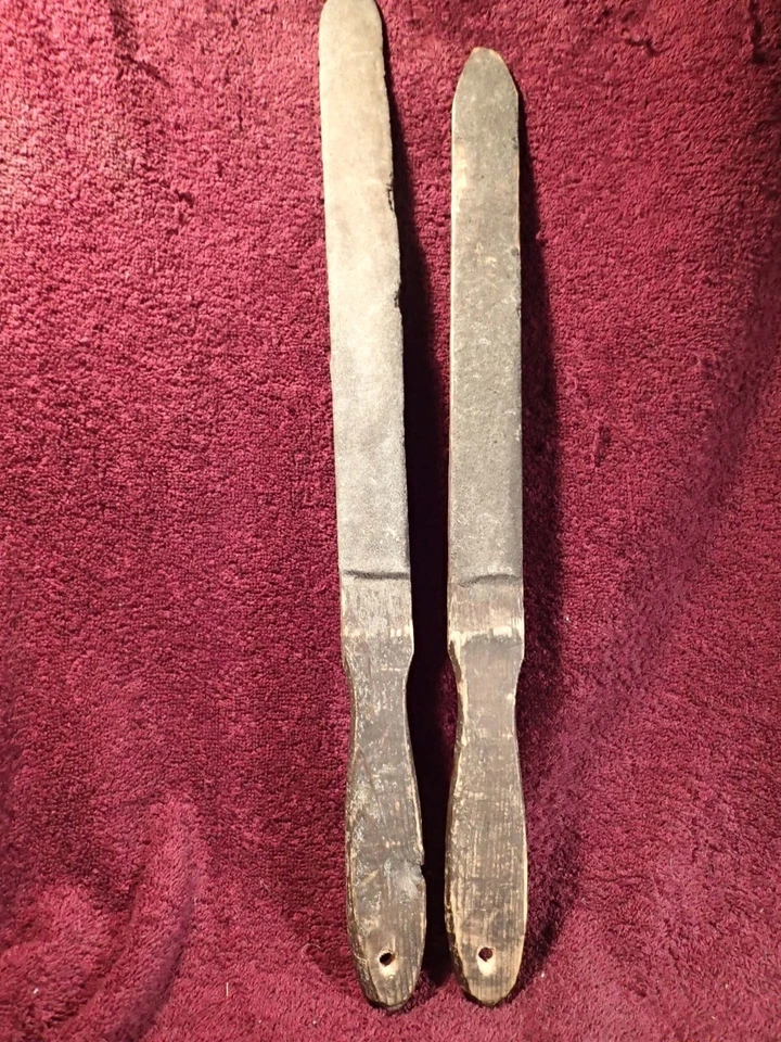 2 ANTIQUE 1800-s SICKLE SCYTHE SHARPENERS PRIMITIVE FOLK ART SWEDEN SWEDISH - Image 2 of 4