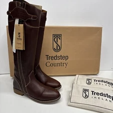 Tredstep Shannon Side Zip Size 10.5 US Calf REG Height REG MAHOGANY NWB