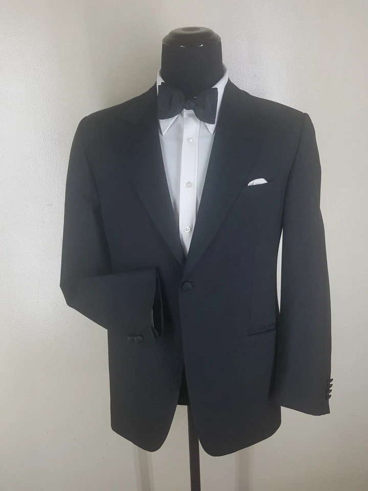DAVIDE CENCI One Button  Peaked Lapel Black Dinner Jacket No Vents 42 Reg  - Image 4 of 4