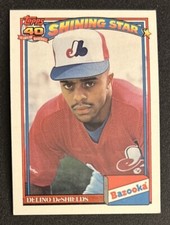 1991 Topps Bazooka Shining Star Delino DeShields Card #14 Expos 2B VGEX O/C