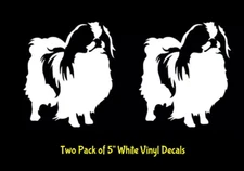 Japanese Chin Two Pack White Vinyl Decals Car Truck Windows Laptop Tablet