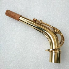 Excellent Alto Saxophone Neck Gold Lacquer Carved Flowers 24.5mm