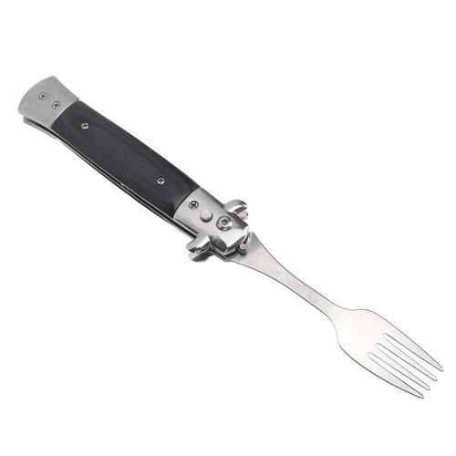 Folding Spring Fork Reusable Stainless Steel Automatic Foldable Spring Fork For - Picture 8 of 22