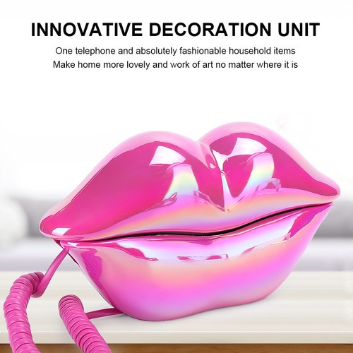 Teléfono con labios de moda galvanizado rojo flocado retro sexy teléfono para el hogar ZOK - Imagen 5 de 18