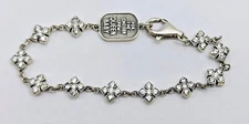 DEFECTIVE King Baby Queen Baby Studio CZ Cross Chain Bracelet 925 Silver G3D