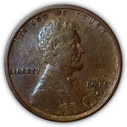 1915-D Lincoln Wheat Cent Choice Extremely Fine XF+ Coin #6060