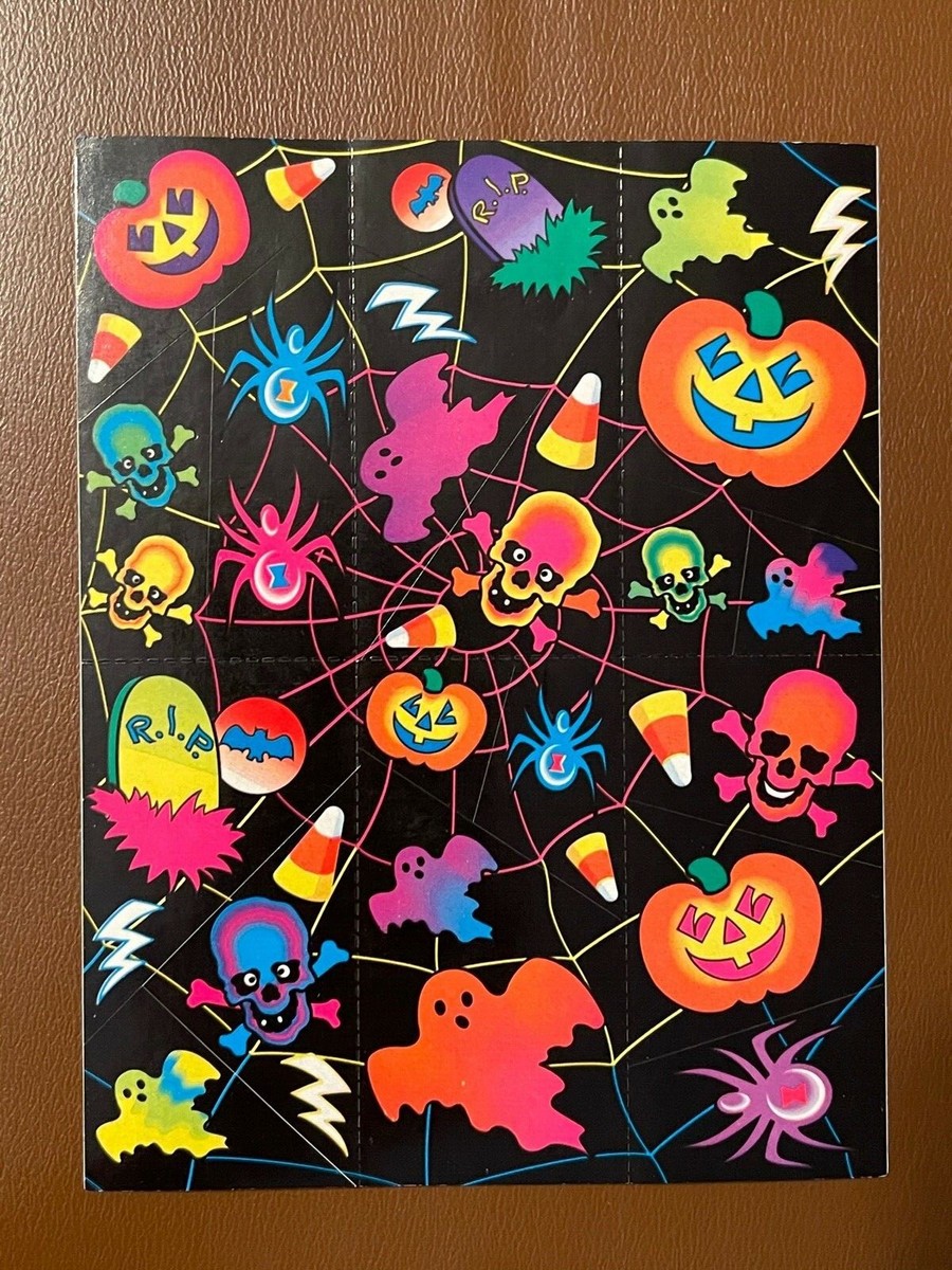 Rare 1990s Vintage Lisa Frank Halloween Sticker Sheets Witches