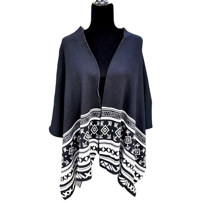 Love Tree Size M/L Aztec Southwestern Poncho Cape Shawl