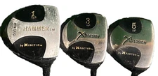 X-Factor Golf Hammer Wood Set Driver, 3w, 5w Aerospeed Graphite RH Good Grips