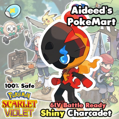 Pokémon Charbambin (Charcadet) Shiny 6 IV-31 – Pour Pokémon Écarlate/Violet – Neuf