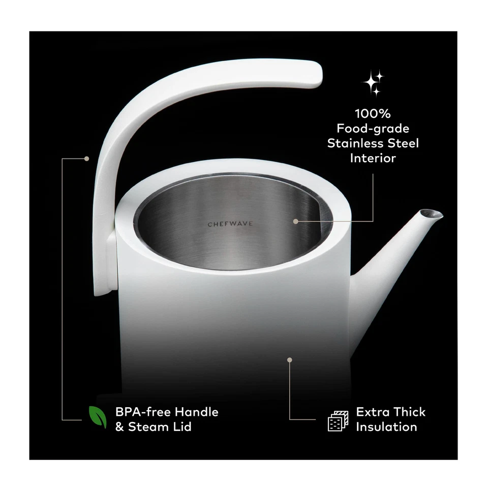 ChefWave Electric Lightweight Pour over Kettle for Coffee And Tea Matte White - Image 4 of 4