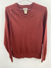 LL Bean Mens Size M Cashmere Cotton Blend V-Neck Pullover Light Knit Sweater