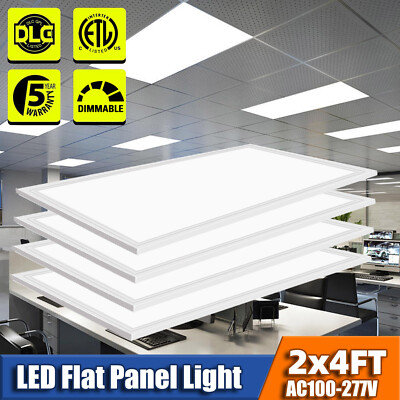 75W LED Drop Ceiling Lights 2×4 Flat Panel Dimmable Commercial Shop Office Light